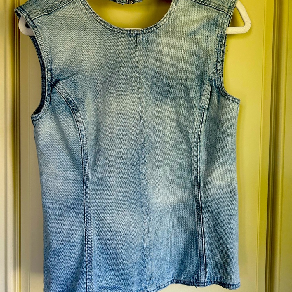 Zara | Tied, open back Denim Top, 34 bust. Small.